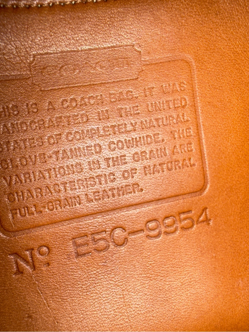 Vintage Coach 90´s Cognac Brown Leather Saddle Crossbody Bag Brass Hardware - Picture 8 of 14
